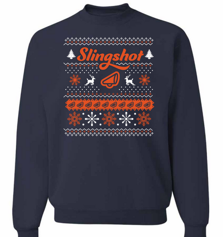 Slingshot Ugly Christmas Sweater, Navy