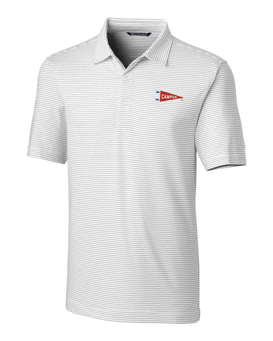 Campus Cutter & Buck Forge Pencil Stripe Performance Polo, White (MCK00144)