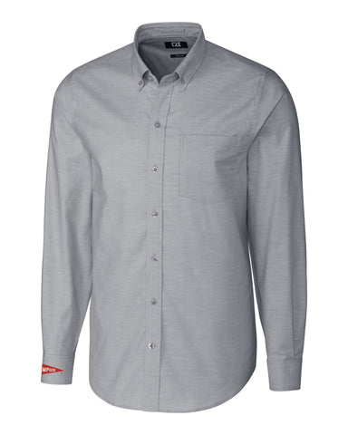 Campus Cutter & Buck Easy Care Stretch Oxford Long Sleeve Button Down, Charcoal (MCW00138)