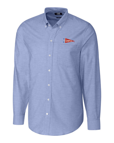 Campus Cutter & Buck Easy Care Stretch Oxford Long Sleeve Button Down, French Blue (MCW00138)