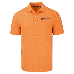 Forge Eco Fine Line Stripe Stretch Polo | Orange/White