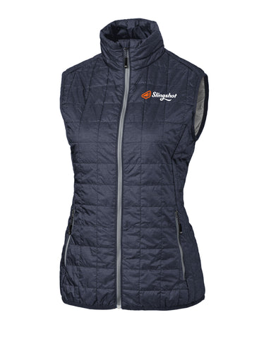 Slingshot Ladies Cutter & Buck Rainier Full Zip Vest, Anthracite Melange (LCO0008)