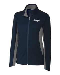 Slingshot Ladies Cutter & Buck Navigate Softshell Jacket, Navy