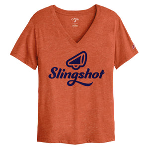 Slingshot L2 Brands Ladies Intramural Boyfriend V-Neck, Heather Orange