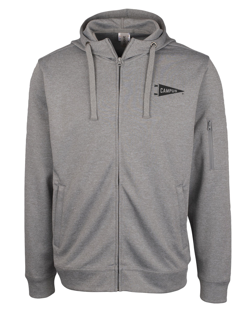 Campus Clique Lift Performance Full Zip Hoodie, Grey Melange (MQK00103